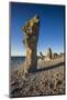Sweden, Faro Island, Langhammars Area, Langhammar coastal limestone rauk rock, sunset-Walter Bibikow-Mounted Photographic Print