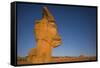 Sweden, Faro Island, Langhammars Area, Langhammar coastal limestone rauk rock, sunset-Walter Bibikow-Framed Stretched Canvas