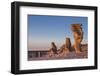 Sweden, Faro Island, Langhammars Area, Langhammar coastal limestone rauk rock, sunset-Walter Bibikow-Framed Photographic Print