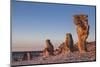 Sweden, Faro Island, Langhammars Area, Langhammar coastal limestone rauk rock, sunset-Walter Bibikow-Mounted Photographic Print