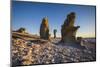 Sweden, Faro Island, Langhammars Area, Langhammar coastal limestone rauk rock, sunset-Walter Bibikow-Mounted Photographic Print