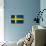 Sweden Flag Design with Wood Patterning - Flags of the World Series-Philippe Hugonnard-Art Print displayed on a wall
