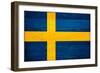 Sweden Flag Design with Wood Patterning - Flags of the World Series-Philippe Hugonnard-Framed Art Print