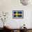 Sweden Flag Design with Wood Patterning - Flags of the World Series-Philippe Hugonnard-Framed Art Print displayed on a wall