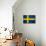 Sweden Flag Design with Wood Patterning - Flags of the World Series-Philippe Hugonnard-Mounted Art Print displayed on a wall