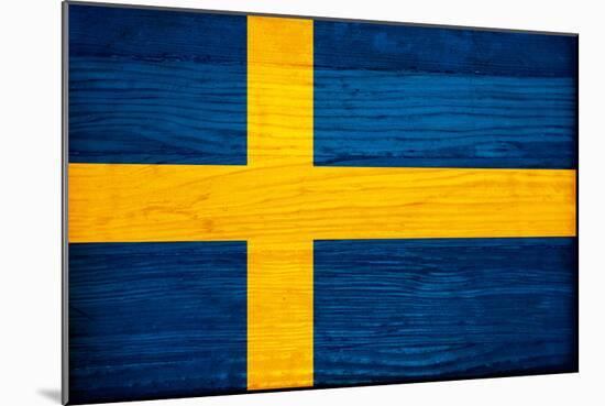 Sweden Flag Design with Wood Patterning - Flags of the World Series-Philippe Hugonnard-Mounted Art Print