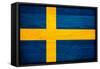 Sweden Flag Design with Wood Patterning - Flags of the World Series-Philippe Hugonnard-Framed Stretched Canvas