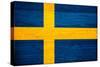 Sweden Flag Design with Wood Patterning - Flags of the World Series-Philippe Hugonnard-Stretched Canvas