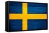 Sweden Flag Design with Wood Patterning - Flags of the World Series-Philippe Hugonnard-Framed Stretched Canvas