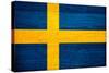 Sweden Flag Design with Wood Patterning - Flags of the World Series-Philippe Hugonnard-Stretched Canvas