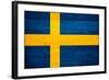Sweden Flag Design with Wood Patterning - Flags of the World Series-Philippe Hugonnard-Framed Art Print