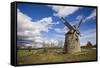 Sweden, Gotland Island, Botvatte, old windmill-Walter Bibikow-Framed Stretched Canvas