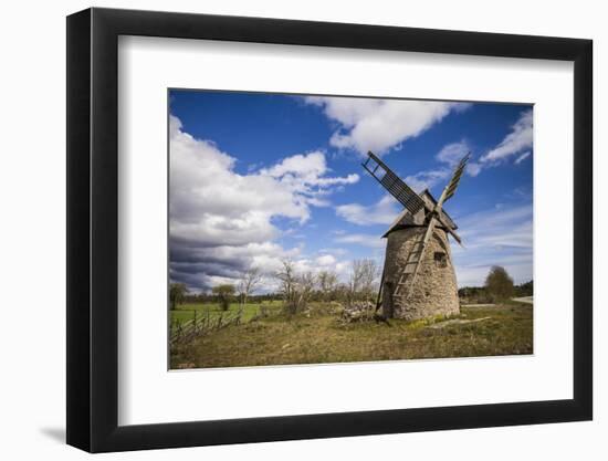 Sweden, Gotland Island, Botvatte, old windmill-Walter Bibikow-Framed Photographic Print