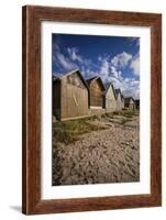 Sweden, Gotland Island, Djupvik, fishing shacks-Walter Bibikow-Framed Photographic Print