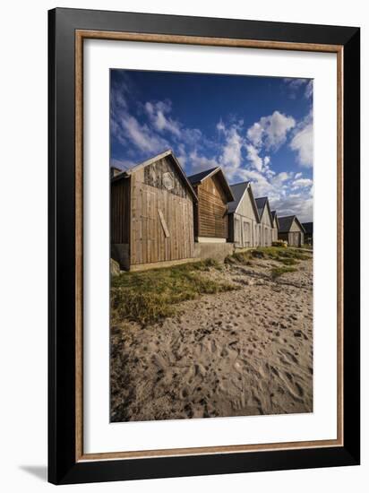 Sweden, Gotland Island, Djupvik, fishing shacks-Walter Bibikow-Framed Photographic Print