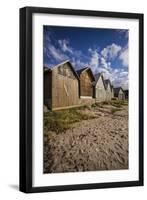 Sweden, Gotland Island, Djupvik, fishing shacks-Walter Bibikow-Framed Photographic Print