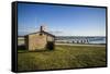 Sweden, Gotland Island, Gnisvard, fishing shack-Walter Bibikow-Framed Stretched Canvas