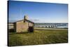 Sweden, Gotland Island, Gnisvard, fishing shack-Walter Bibikow-Stretched Canvas