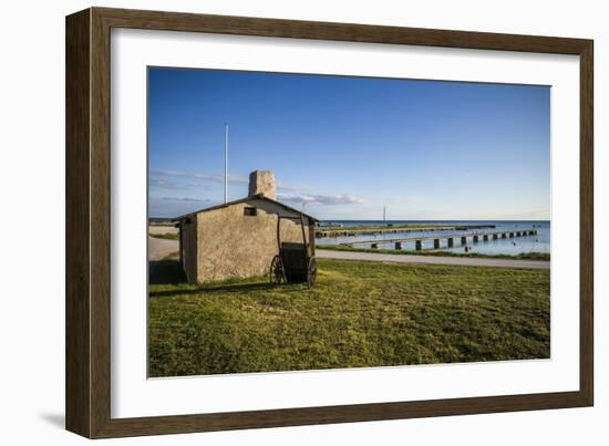 Sweden, Gotland Island, Gnisvard, fishing shack-Walter Bibikow-Framed Photographic Print