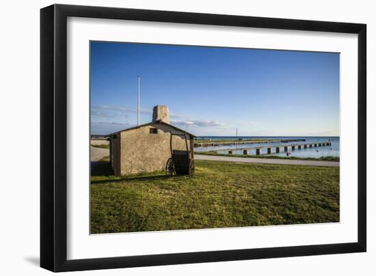 Sweden, Gotland Island, Gnisvard, fishing shack-Walter Bibikow-Framed Photographic Print