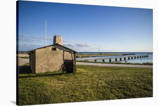 Sweden, Gotland Island, Gnisvard, fishing shack-Walter Bibikow-Stretched Canvas