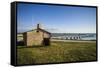 Sweden, Gotland Island, Gnisvard, fishing shack-Walter Bibikow-Framed Stretched Canvas