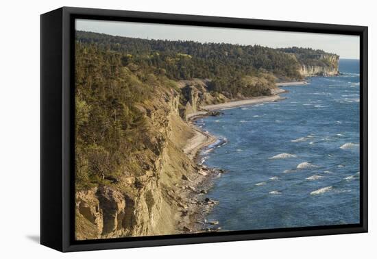 Sweden, Gotland Island, Hogklint, high angle view of western cliffs-Walter Bibikow-Framed Stretched Canvas