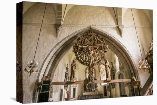 Sweden, Gotland Island, Oja, Oja church, crucifix-Walter Bibikow-Stretched Canvas