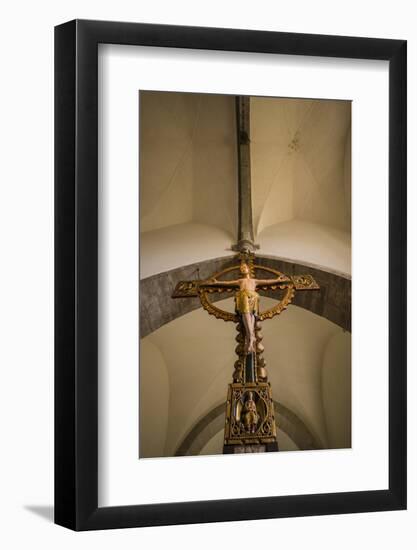Sweden, Gotland Island, Stanga, Stanga church, interior crucifix-Walter Bibikow-Framed Photographic Print