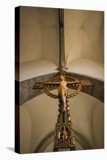 Sweden, Gotland Island, Stanga, Stanga church, interior crucifix-Walter Bibikow-Stretched Canvas