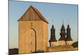 Sweden, Gotland Island, Visby, 12th century city wall, city wall in Osterport Tower, dawn-Walter Bibikow-Mounted Photographic Print