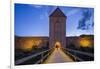 Sweden, Gotland Island, Visby, 12th century city wall, city wall in Osterport Tower, dawn-Walter Bibikow-Framed Photographic Print