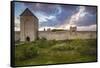 Sweden, Gotland Island, Visby, 12th century city wall, city wall in Osterport Tower-Walter Bibikow-Framed Stretched Canvas