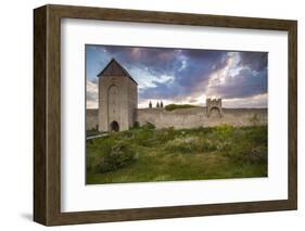 Sweden, Gotland Island, Visby, 12th century city wall, city wall in Osterport Tower-Walter Bibikow-Framed Photographic Print