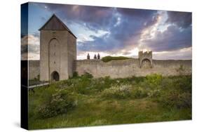 Sweden, Gotland Island, Visby, 12th century city wall, city wall in Osterport Tower-Walter Bibikow-Stretched Canvas