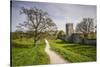 Sweden, Gotland Island, Visby, 12th century city wall, most complete medieval city wall in Europe-Walter Bibikow-Stretched Canvas