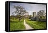 Sweden, Gotland Island, Visby, 12th century city wall, most complete medieval city wall in Europe-Walter Bibikow-Framed Stretched Canvas