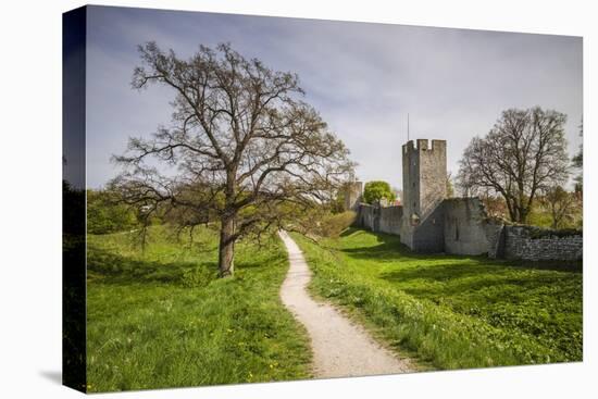 Sweden, Gotland Island, Visby, 12th century city wall, most complete medieval city wall in Europe-Walter Bibikow-Stretched Canvas