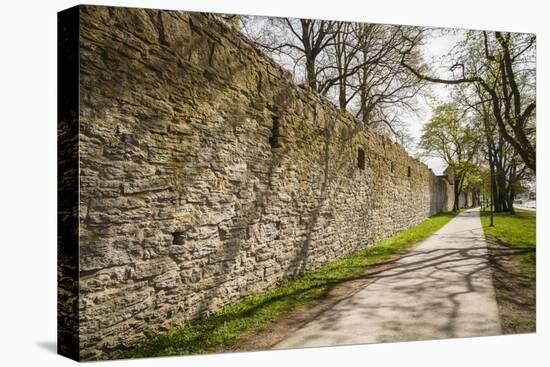 Sweden, Gotland Island, Visby, 12th century city wall, most complete medieval city wall in Europe-Walter Bibikow-Stretched Canvas