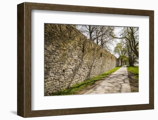 Sweden, Gotland Island, Visby, 12th century city wall, most complete medieval city wall in Europe-Walter Bibikow-Framed Photographic Print