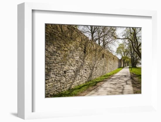 Sweden, Gotland Island, Visby, 12th century city wall, most complete medieval city wall in Europe-Walter Bibikow-Framed Photographic Print