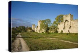 Sweden, Gotland Island, Visby, 12th century city wall, most complete medieval city wall in Europe-Walter Bibikow-Stretched Canvas