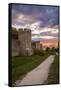 Sweden, Gotland Island, Visby, 12th century city wall, most complete medieval city wall-Walter Bibikow-Framed Stretched Canvas