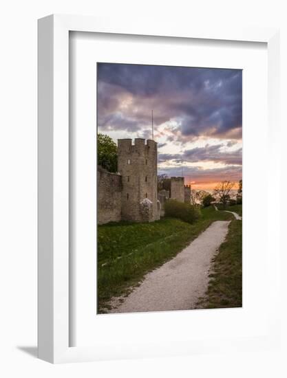 Sweden, Gotland Island, Visby, 12th century city wall, most complete medieval city wall-Walter Bibikow-Framed Photographic Print