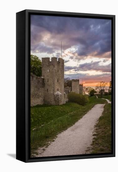 Sweden, Gotland Island, Visby, 12th century city wall, most complete medieval city wall-Walter Bibikow-Framed Stretched Canvas