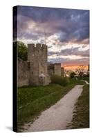 Sweden, Gotland Island, Visby, 12th century city wall, most complete medieval city wall-Walter Bibikow-Stretched Canvas