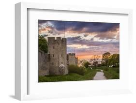 Sweden, Gotland Island, Visby, 12th century city wall, most complete medieval city wall-Walter Bibikow-Framed Photographic Print