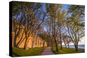 Sweden, Gotland Island, Visby, 12th century city wall, most complete medieval city wall-Walter Bibikow-Stretched Canvas