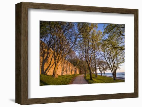 Sweden, Gotland Island, Visby, 12th century city wall, most complete medieval city wall-Walter Bibikow-Framed Photographic Print