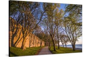 Sweden, Gotland Island, Visby, 12th century city wall, most complete medieval city wall-Walter Bibikow-Stretched Canvas